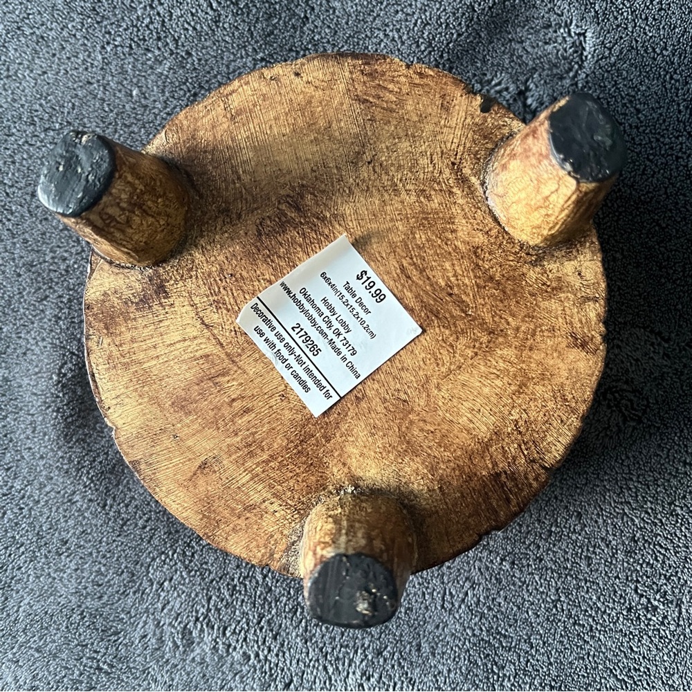 🔥Handcrafted Wooden Pedestal Bowl - Picture 4 of 6